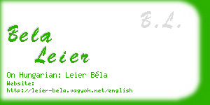 bela leier business card
